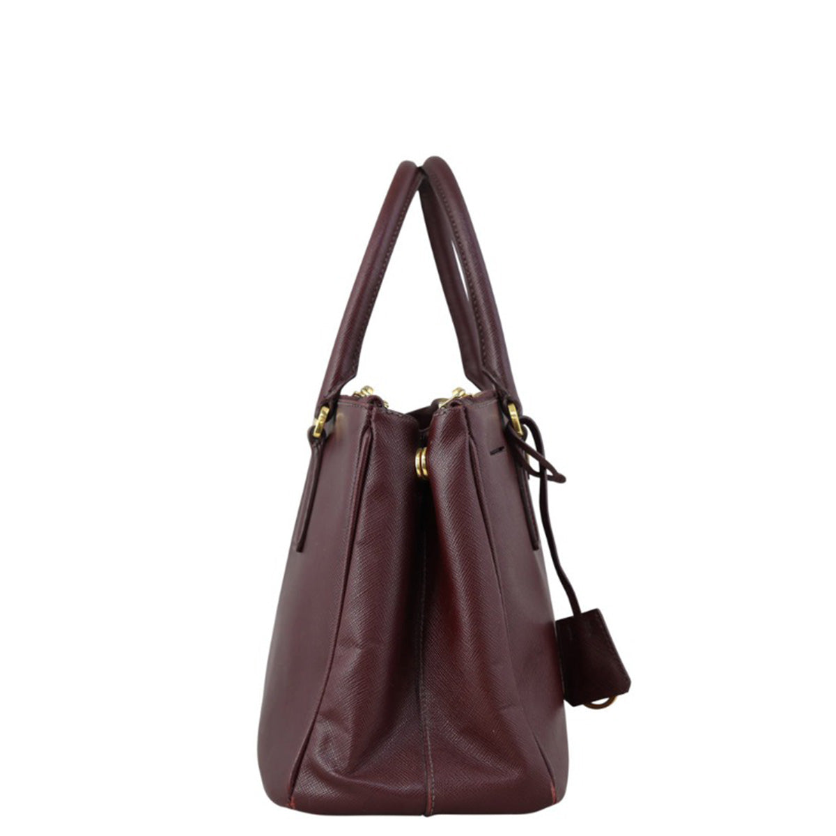 Prada Saffiano Galleria Double Zip Tote Small Side