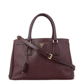 Prada Saffiano Galleria Double Zip Tote Small Front with strap