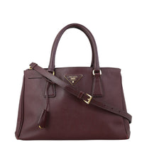 Prada Saffiano Galleria Double Zip Tote Small Front with strap