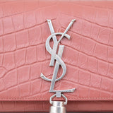 Saint Laurent Kate Tassel Chain Bag Small Croc-Embossed Hardware
