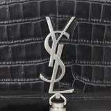 Saint Laurent Kate Tassel Chain Bag Medium Croc Embossed Hardware
