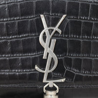 Saint Laurent Kate Tassel Chain Bag Medium Croc Embossed Hardware
