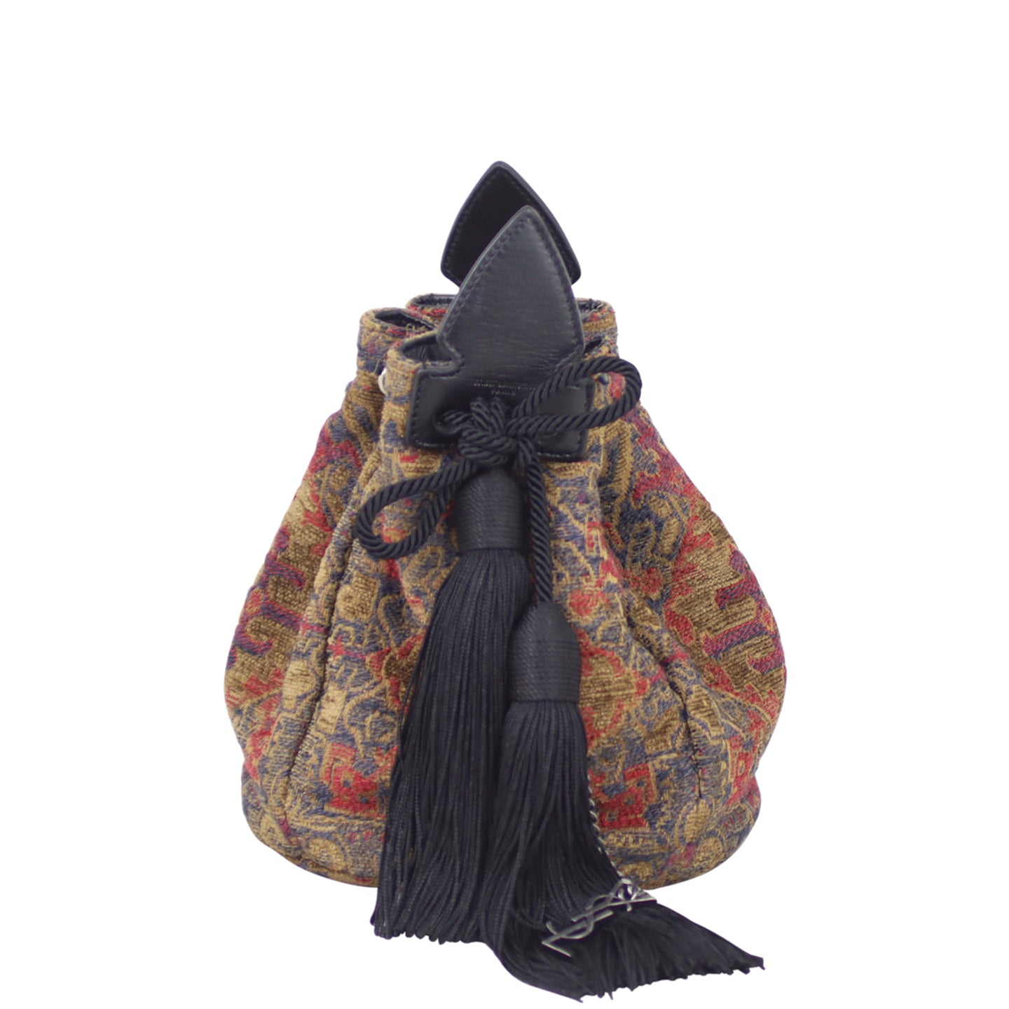 Saint Laurent Anja Tapestry Small Bucket Bag Front