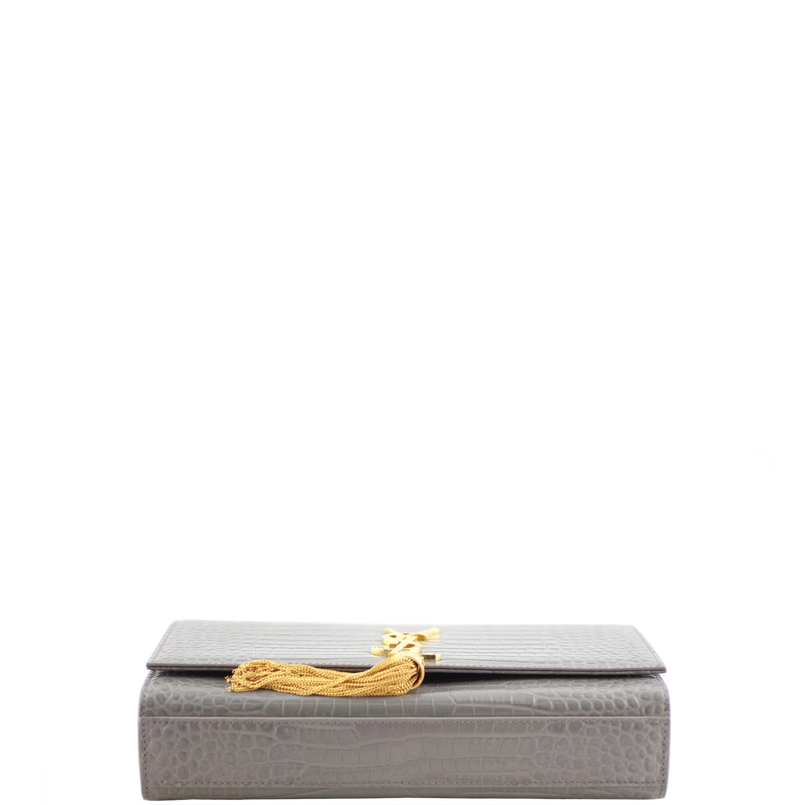 Saint Laurent Kate Medium Tassel Satchel Crocodile Embossed Base