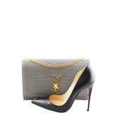 Saint Laurent Kate Medium Tassel Satchel Crocodile Embossed Scale