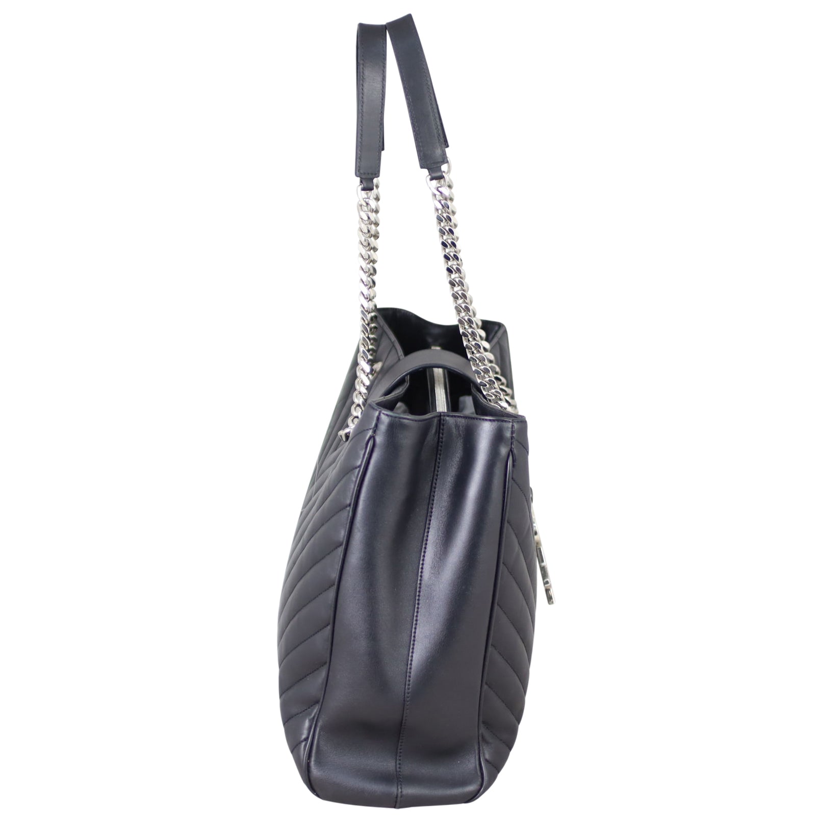 Saint Laurent Chevron Shopping Tote Side
