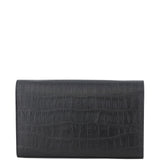 Saint Laurent Crocodile Embossed Chain Wallet Back