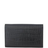 Saint Laurent Crocodile Embossed Chain Wallet Back