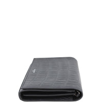 Saint Laurent Crocodile Embossed Chain Wallet Left