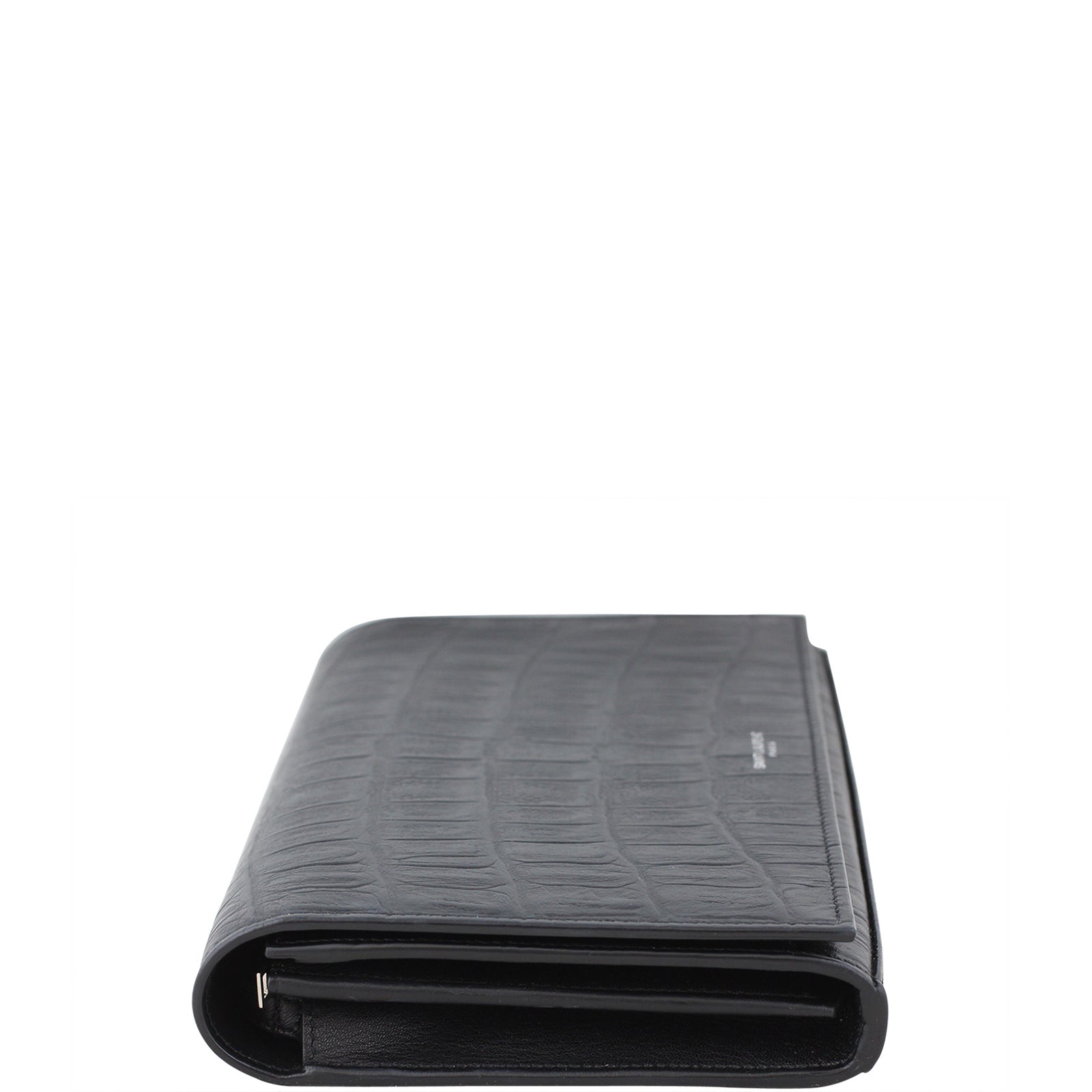 Saint Laurent Crocodile Embossed Chain Wallet Right
