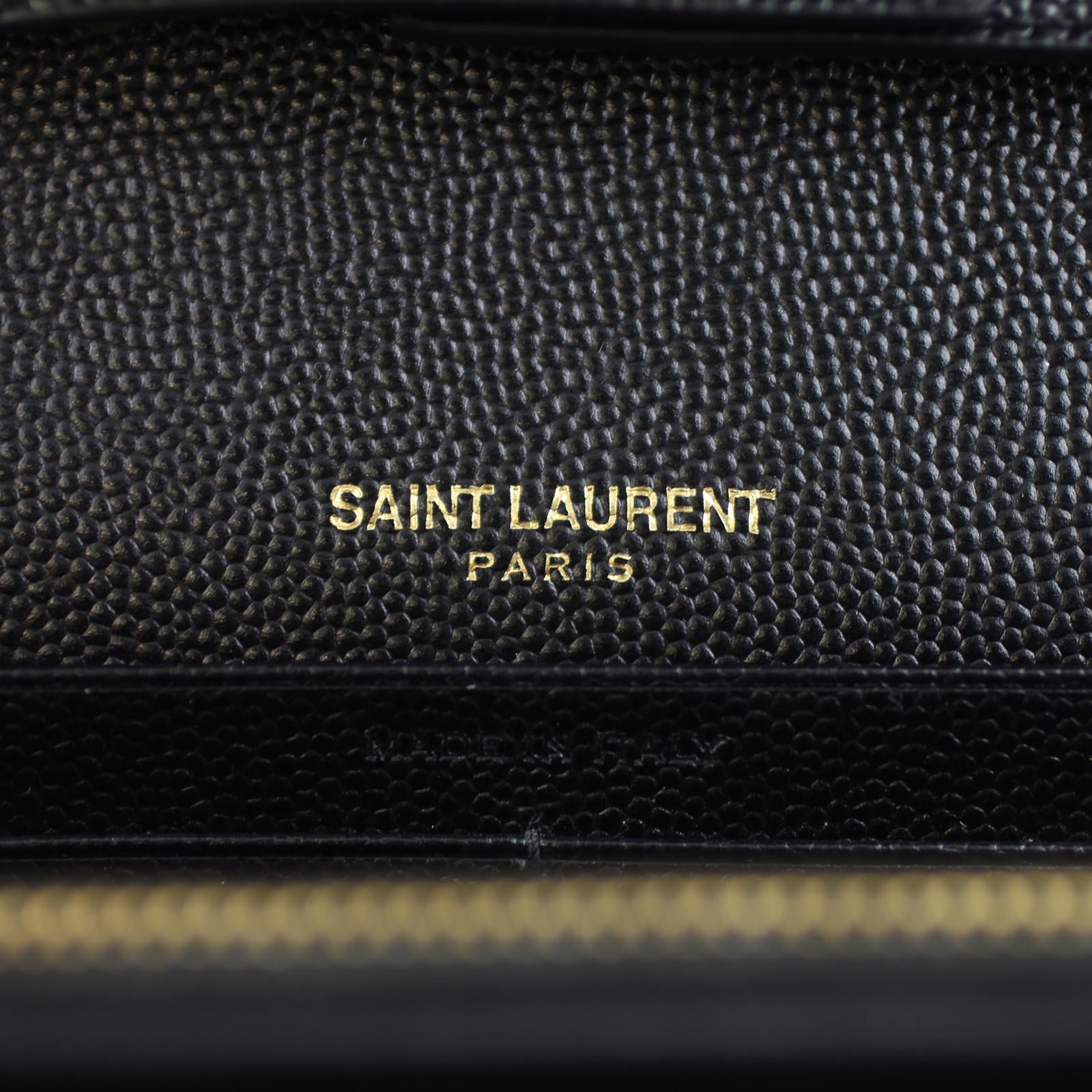 Saint Laurent Monogram Envelope Chain Wallet stamp