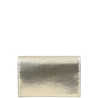 Saint Laurent Kate Metallic Crinkled Leather Chain Wallet Back