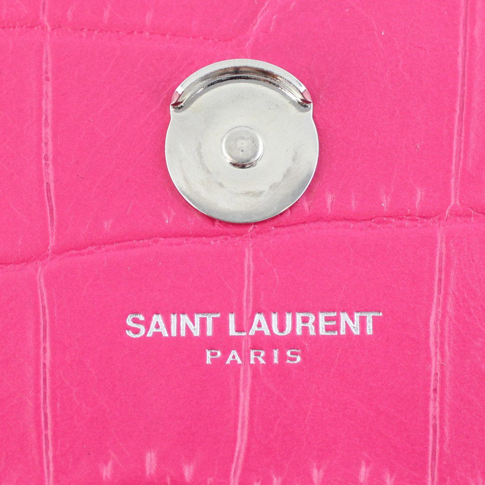 Saint Laurent Kate Medium Tassel Satchel Crocodile Embossed Exterior