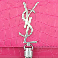 Saint Laurent Kate Medium Tassel Satchel Crocodile Embossed Logo