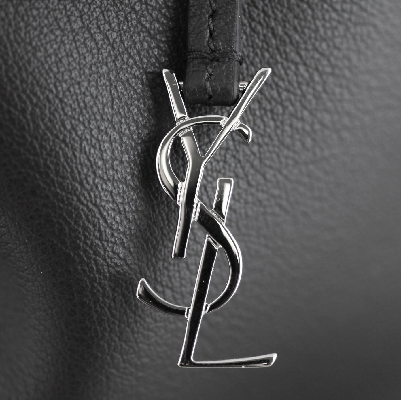 Saint Laurent Large Fringe Shopping Tote Logo