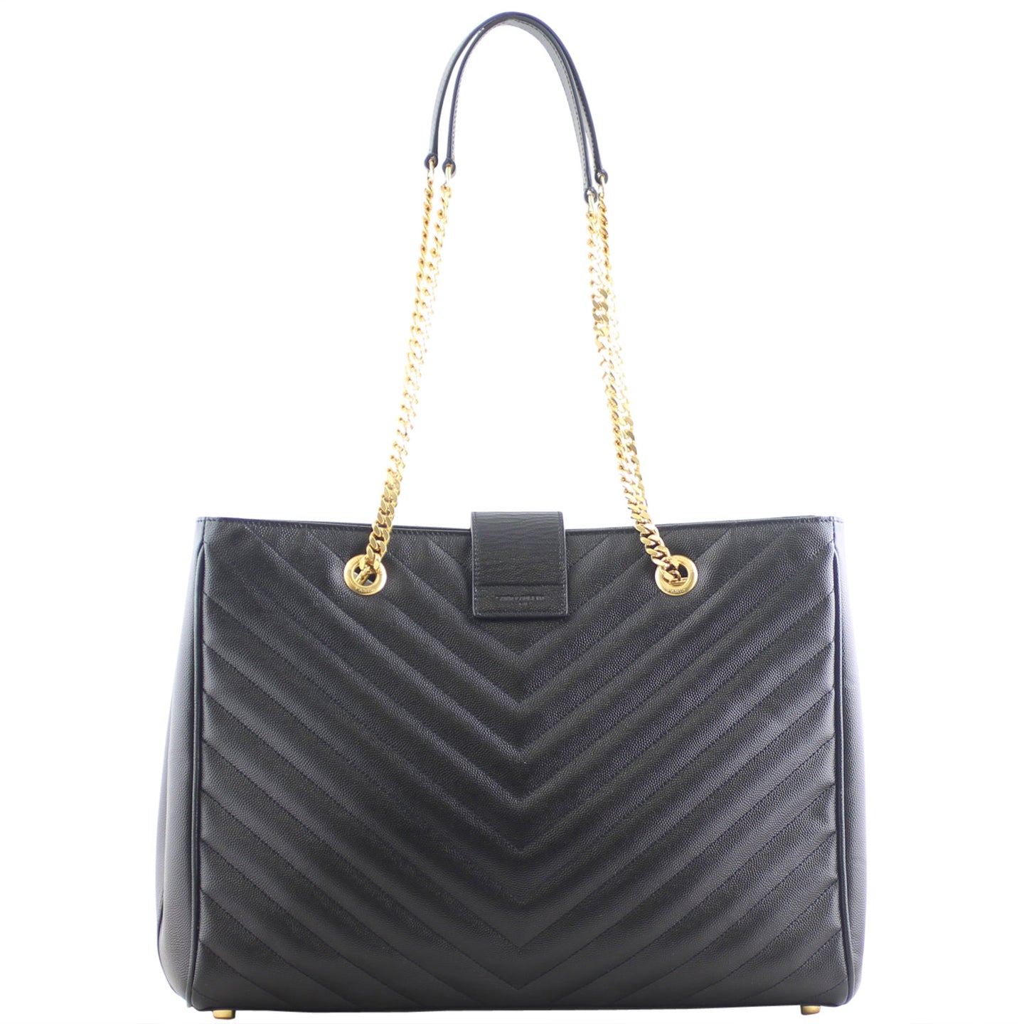 Saint Laurent Matelassé Chevron Shopping Tote Back