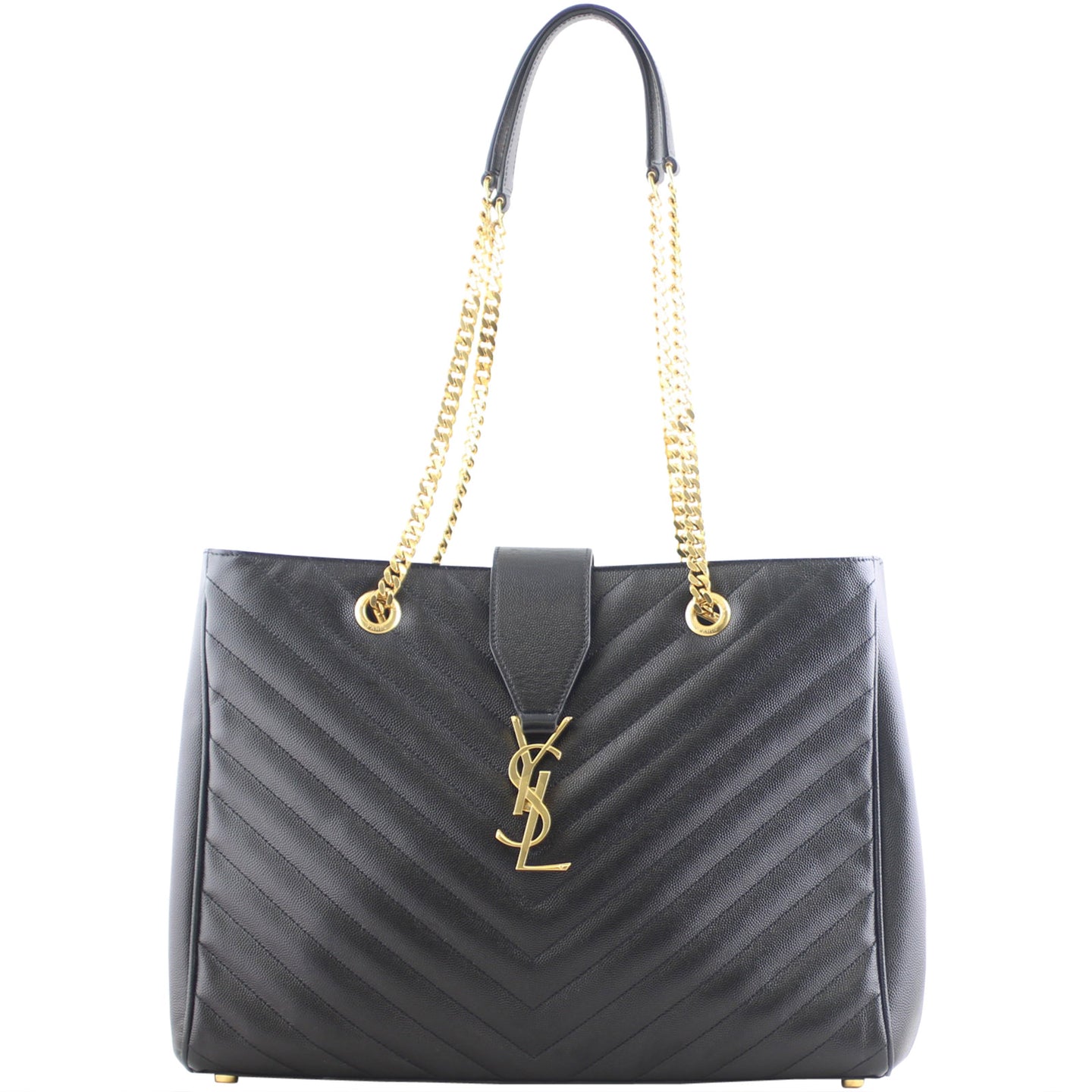 Saint Laurent Matelassé Chevron Shopping Tote Front