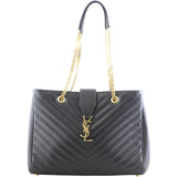 Saint Laurent Matelassé Chevron Shopping Tote Front