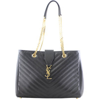 Saint Laurent Matelassé Chevron Shopping Tote Front