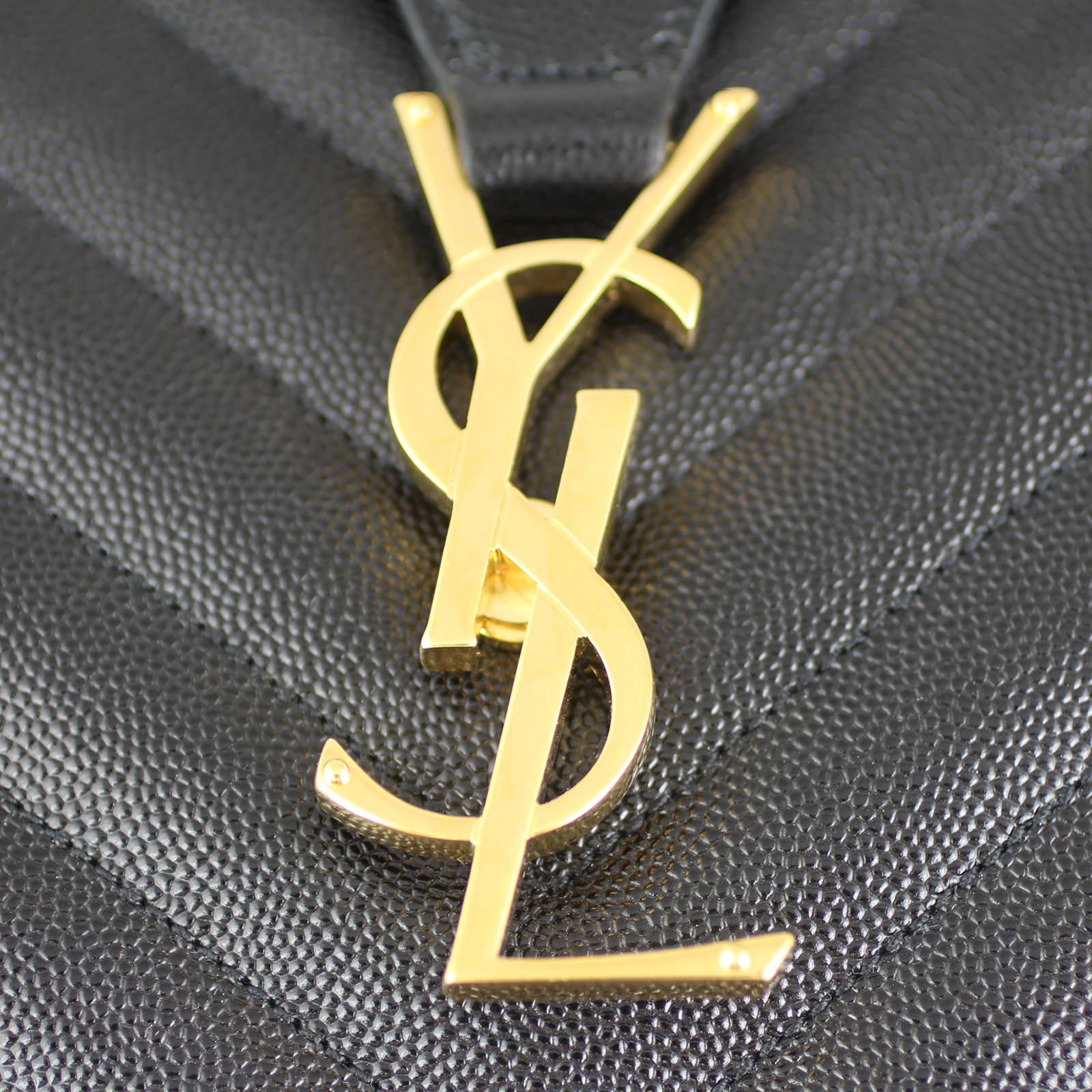 Saint Laurent Matelassé Chevron Shopping Tote Logo