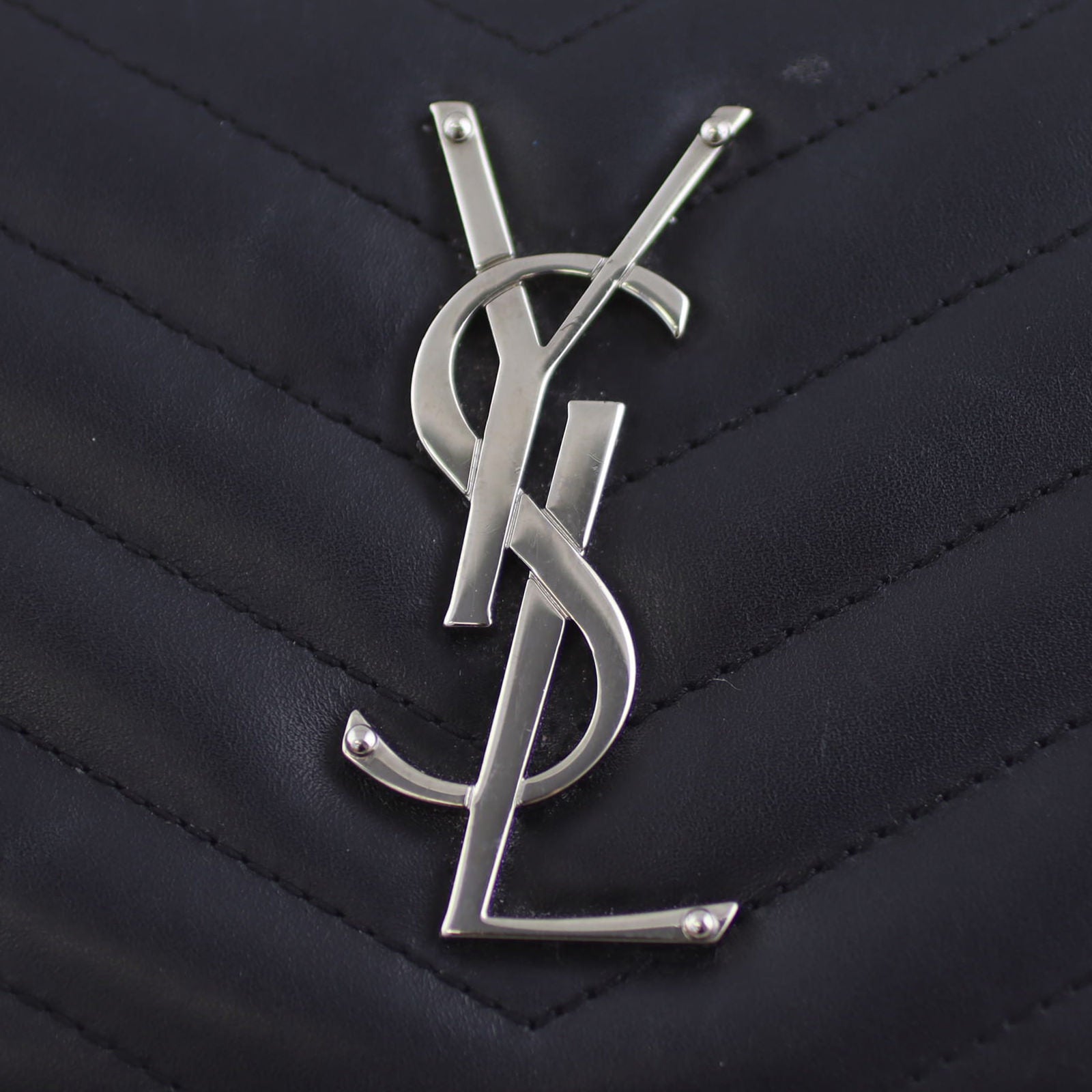 Saint Laurent Matelasse Zip Around Wallet Logo