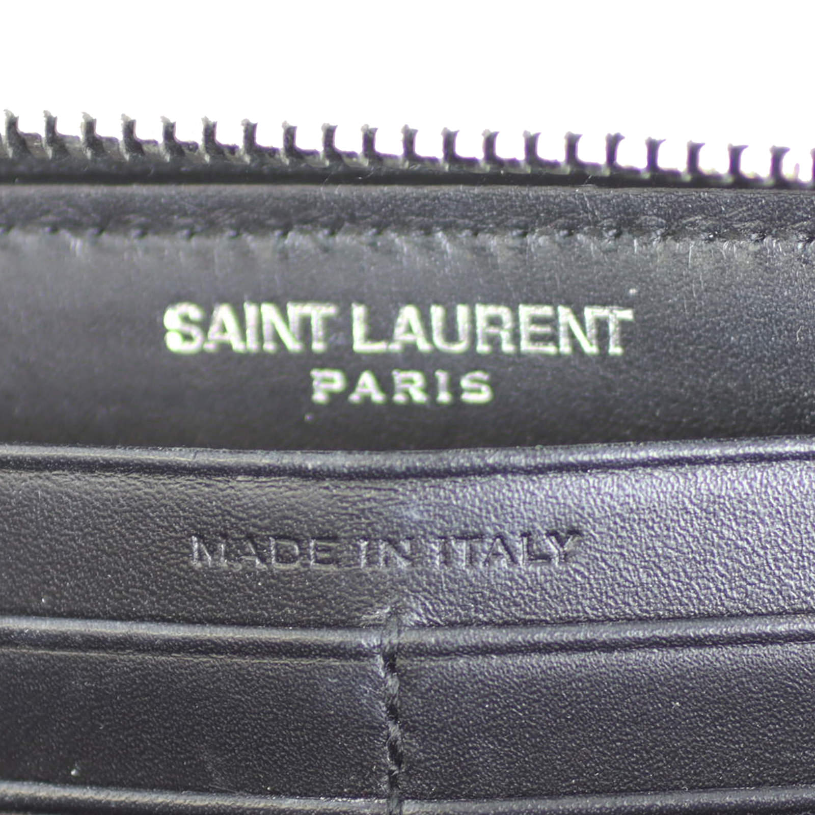 Saint Laurent Matelasse Zip Around Wallet Stamp
