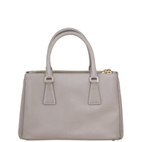 Prada Saffiano Lux Galleria Double Zip Tote Mini Back