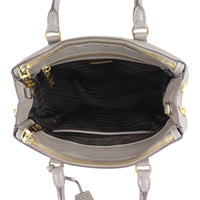 Prada Saffiano Lux Galleria Double Zip Tote Mini Whole interior