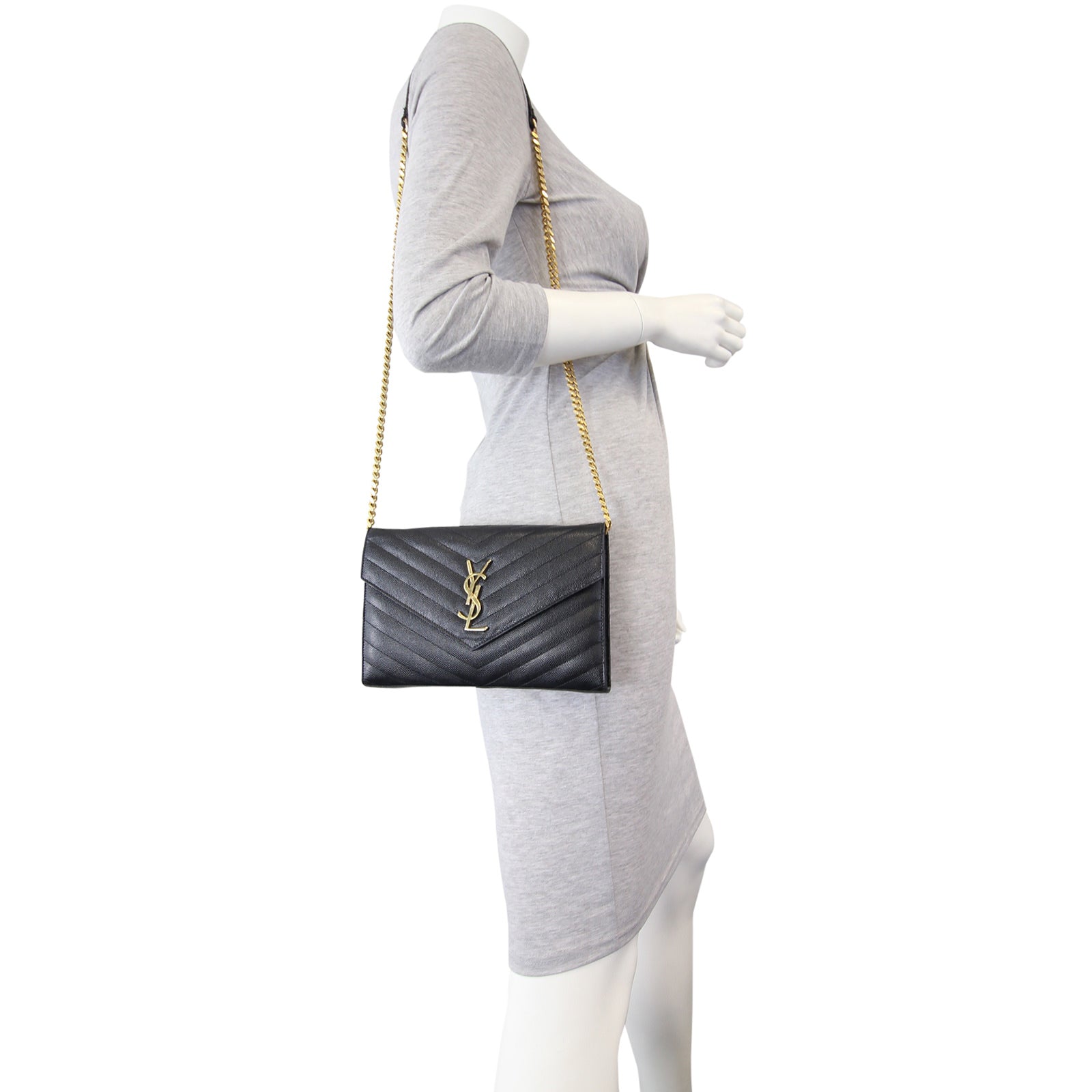 Saint Laurent Monogram Chain Wallet Mannequin