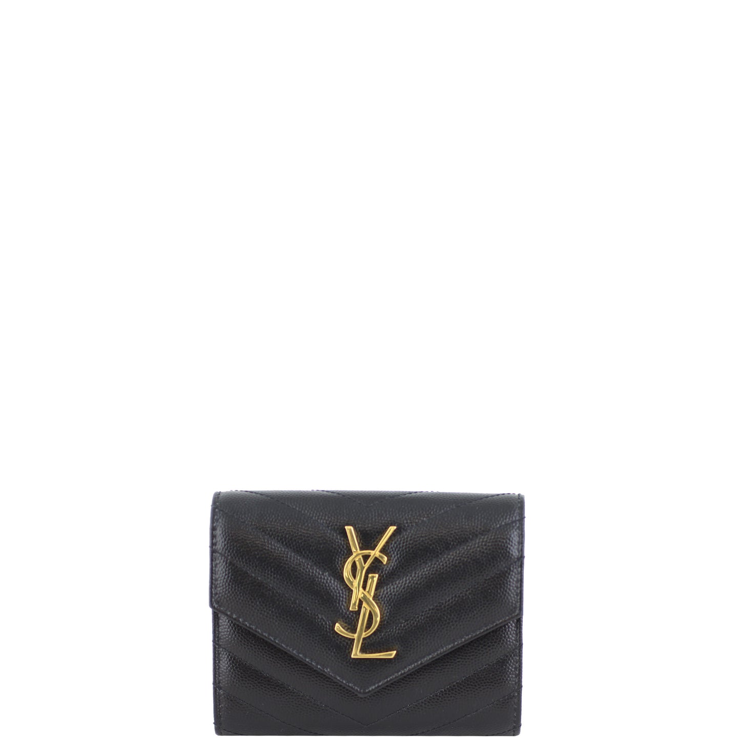 Saint Laurent Monogram Compact Tri-Fold Wallet Front