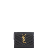 Saint Laurent Monogram Compact Tri-Fold Wallet Front