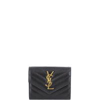 Saint Laurent Monogram Compact Tri-Fold Wallet Front