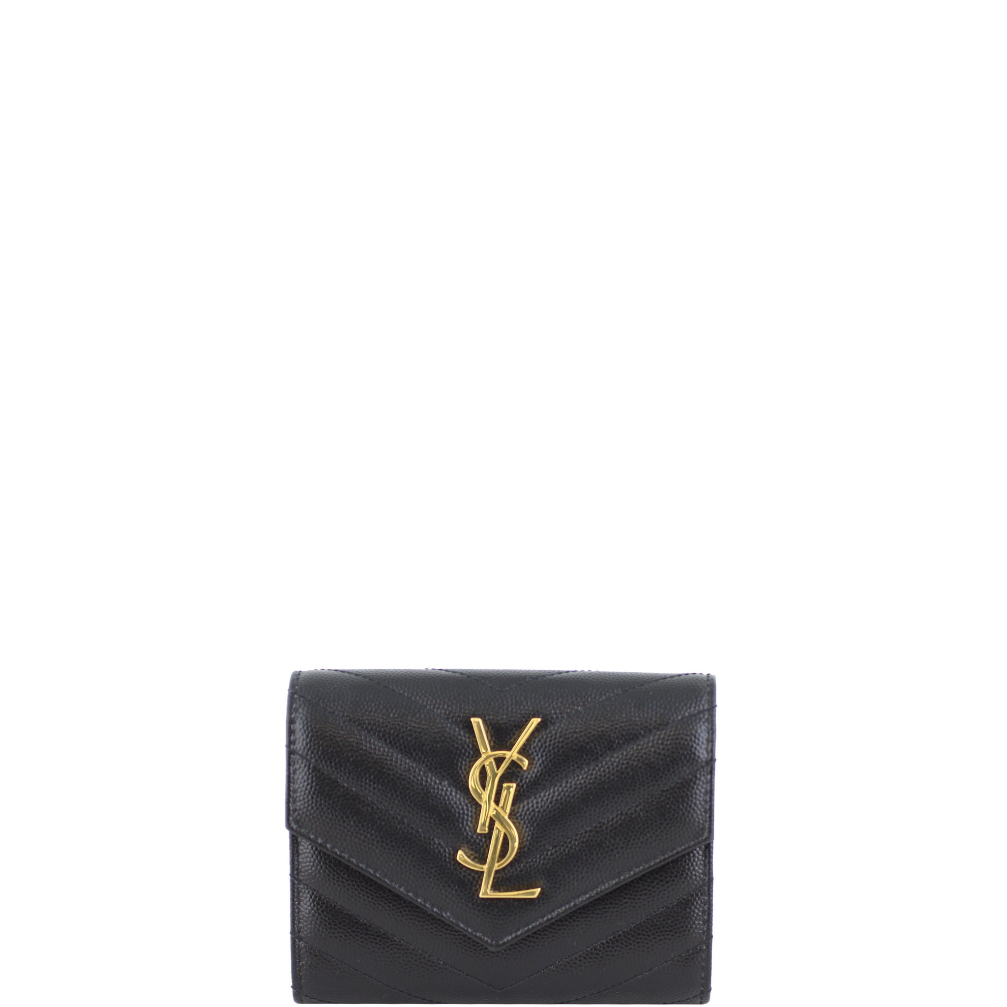 Saint Laurent Monogram Compact Tri-Fold Wallet Front