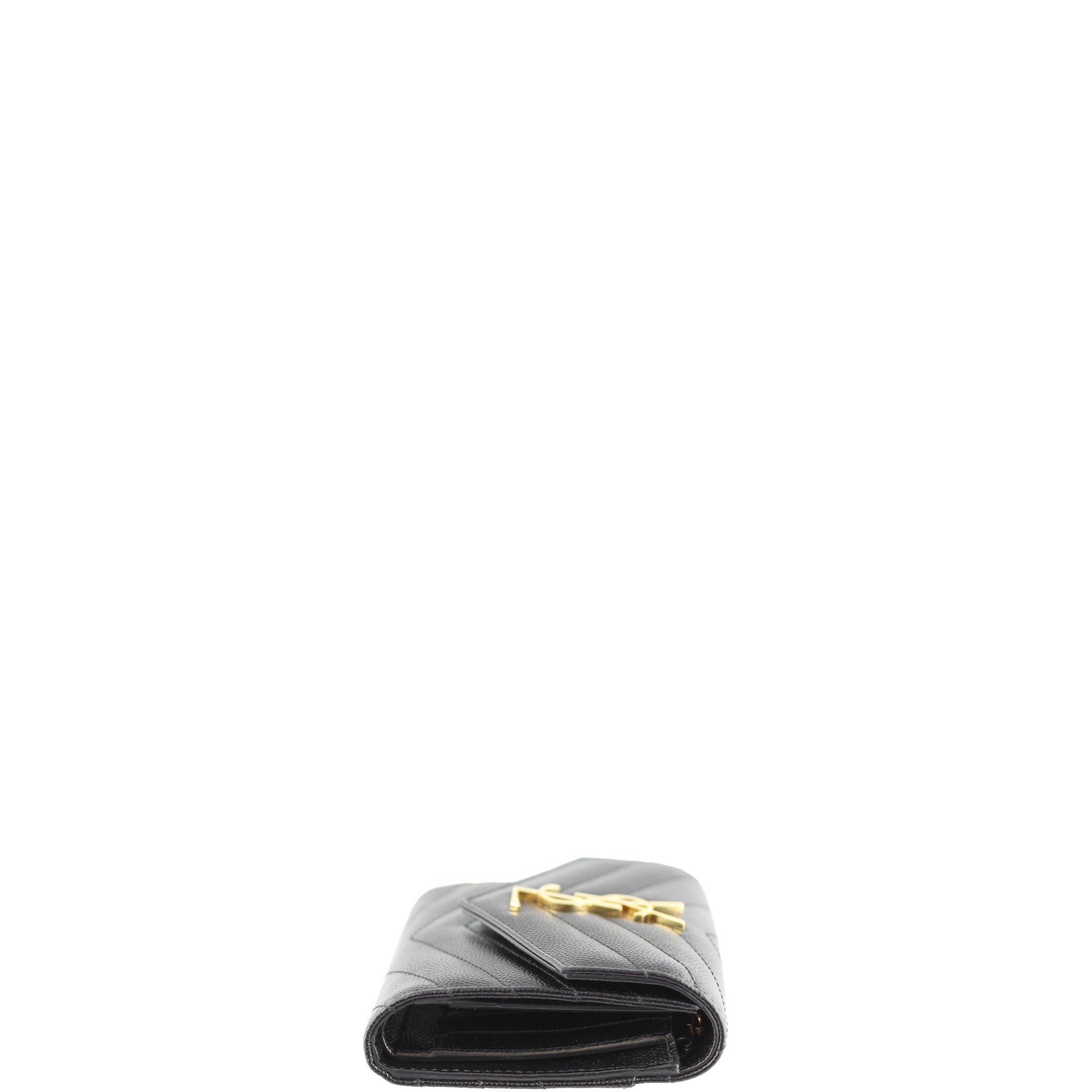 Saint Laurent Monogram Compact Tri-Fold Wallet Left