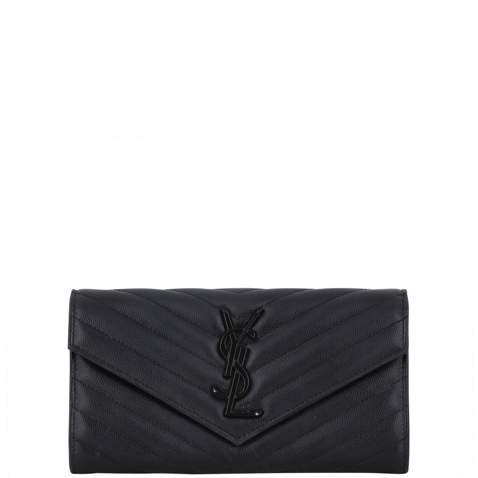Saint Laurent Monogram Matelassé Flap Wallet Large Front