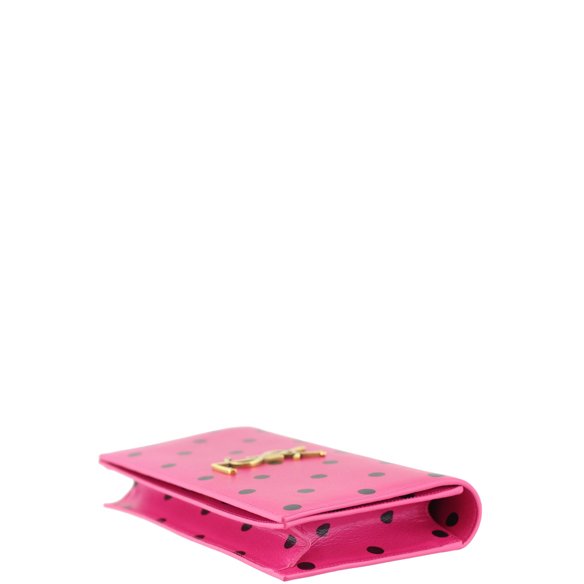 Saint Laurent Polka Dot Classic Monogram Clutch Corner