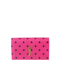 Saint Laurent Polka Dot Classic Monogram Clutch Front