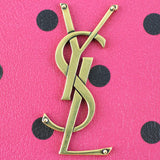 Saint Laurent Polka Dot Classic Monogram Clutch Logo