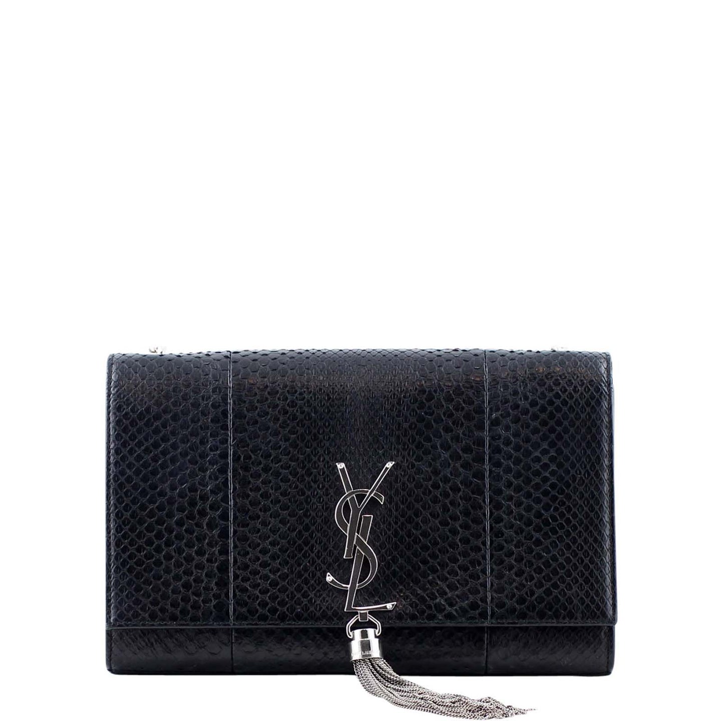 Saint Laurent Classic Medium Kate Tassel Satchel Python Front no chain