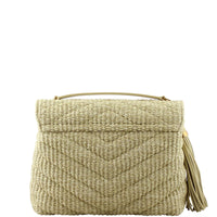 Saint Laurent Soft Raffia Shoulder Bag Back