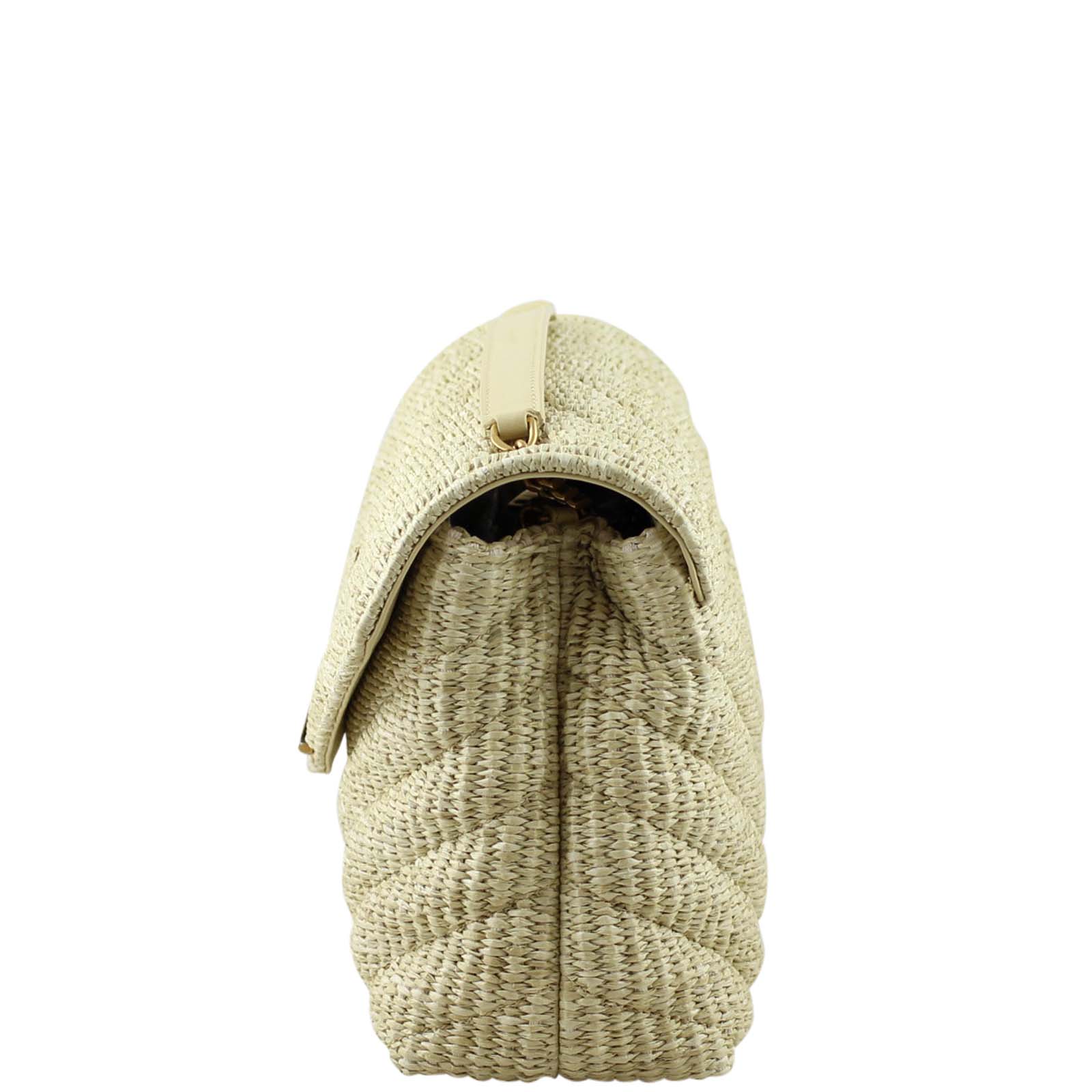 Saint Laurent Soft Raffia Shoulder Bag Right