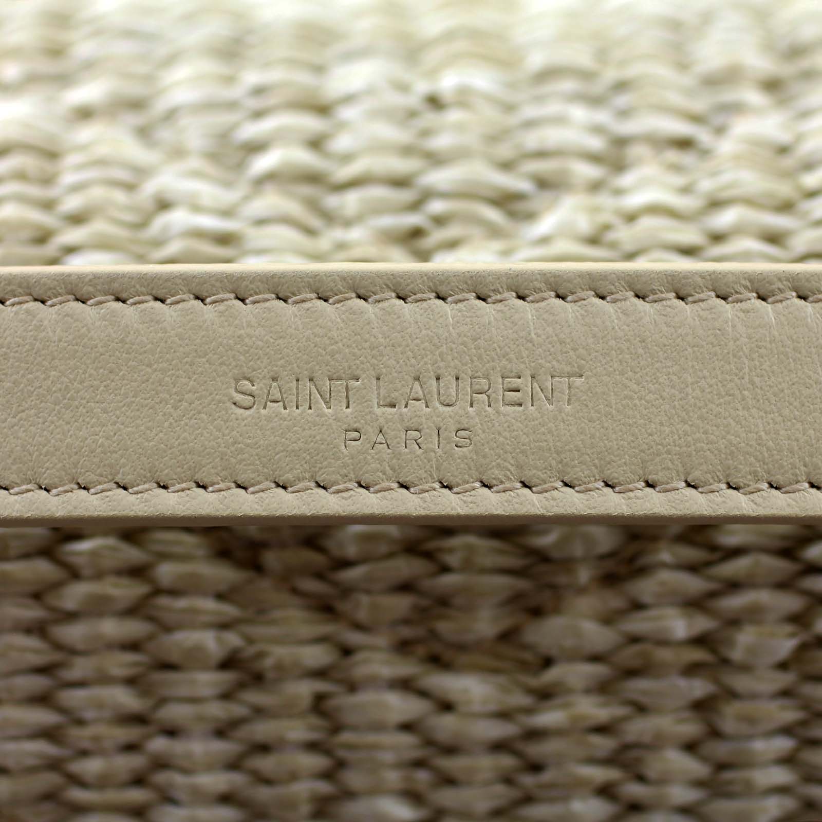 Saint Laurent Soft Raffia Shoulder Bag Handle Stamp
