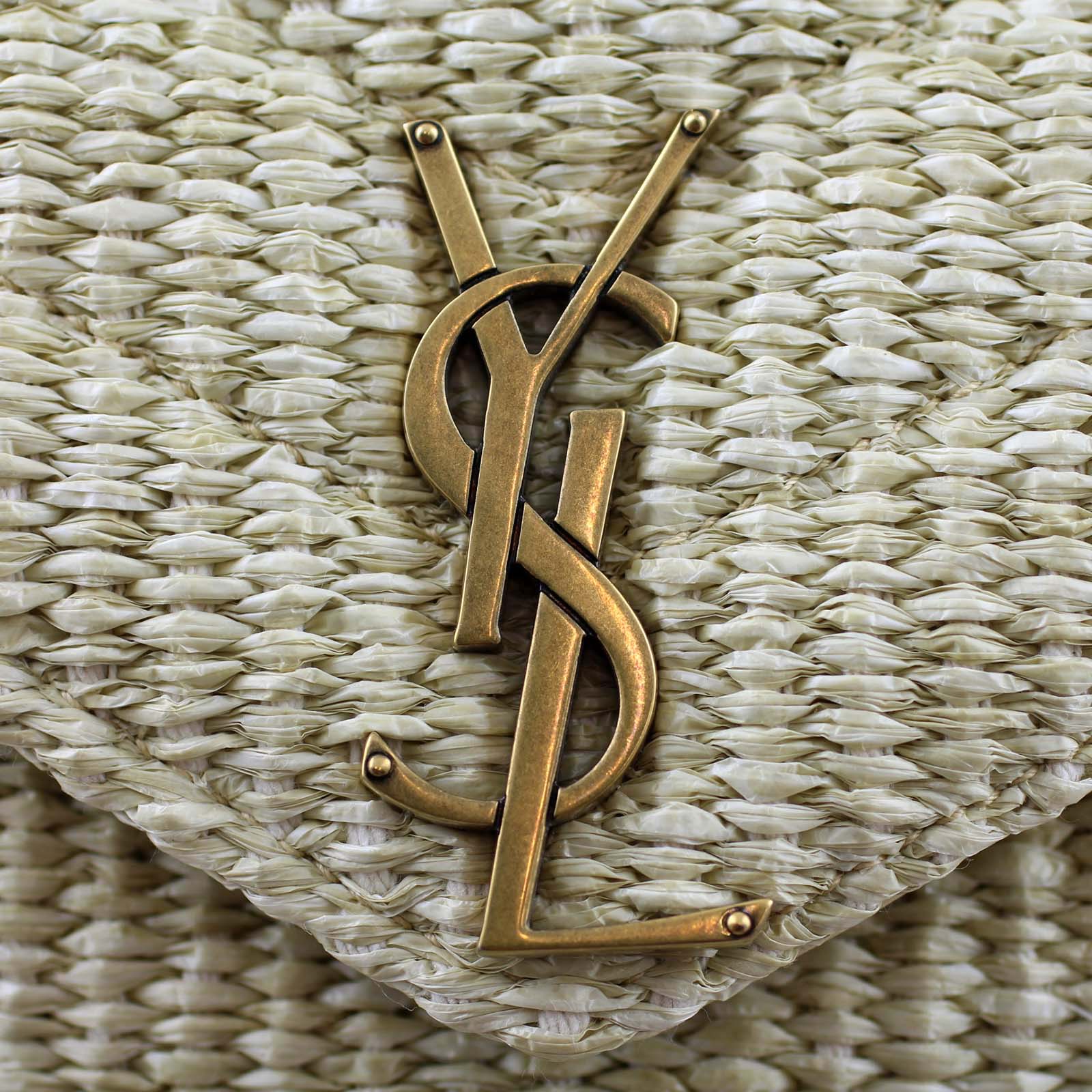 Saint Laurent Soft Raffia Shoulder Bag Monogram