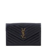 Saint Laurent Monogram Chain Wallet Front no chain