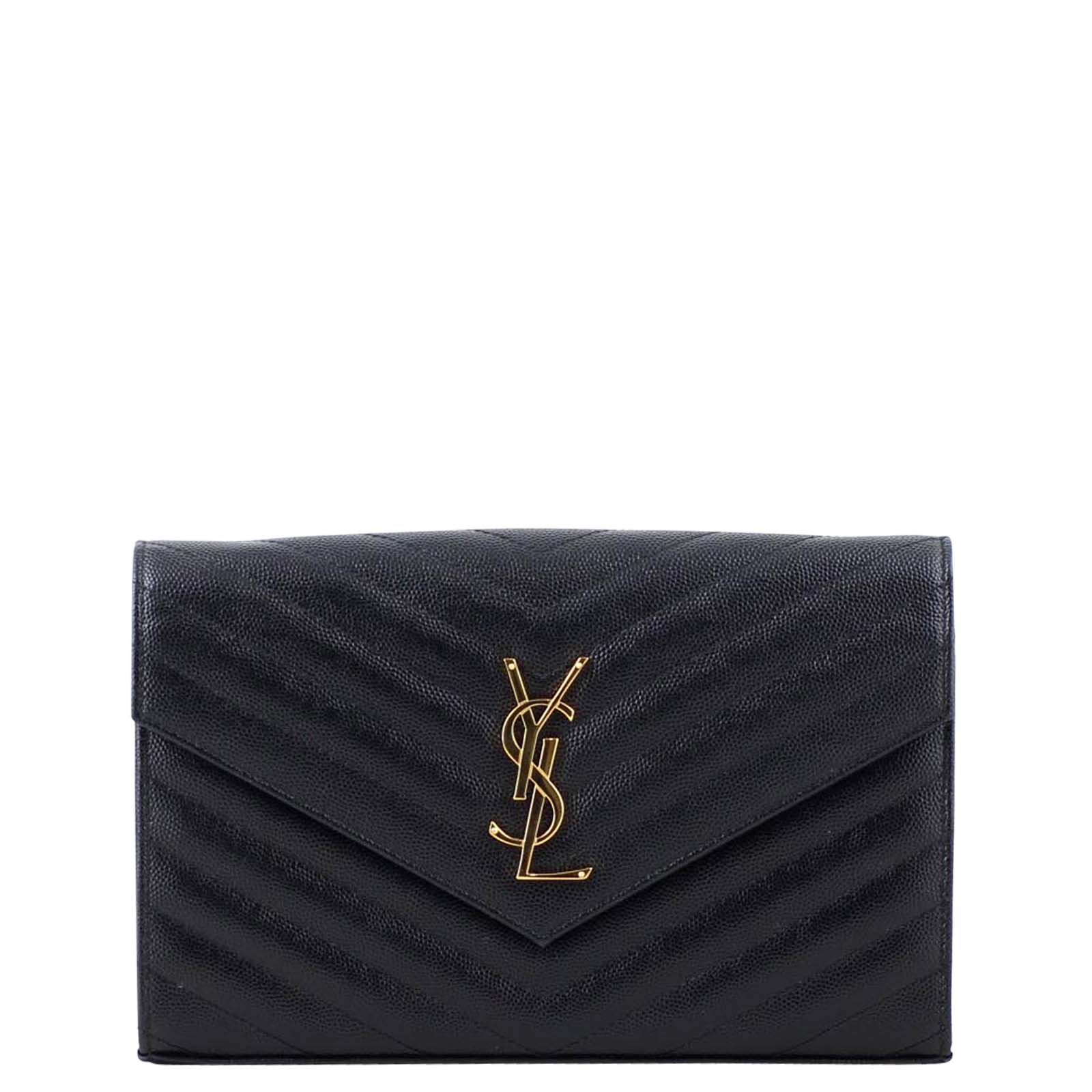 Saint Laurent Monogram Chain Wallet Front no chain