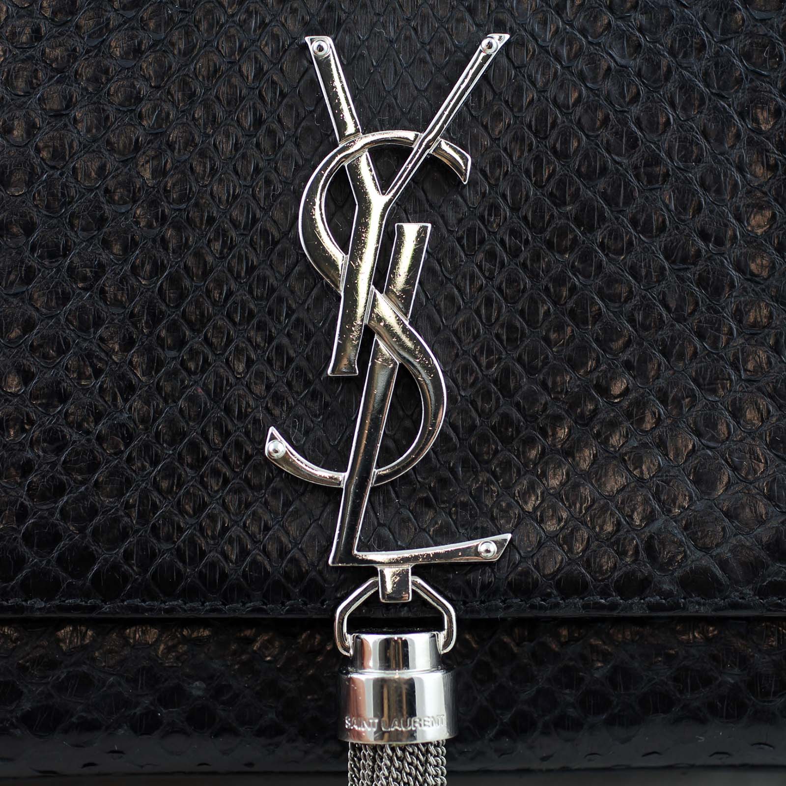 Saint Laurent Classic Medium Kate Tassel Satchel Python Monogram