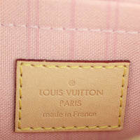 Louis Vuitton Neverfull Pochette Damier Azur Rose Ballerine Stamp