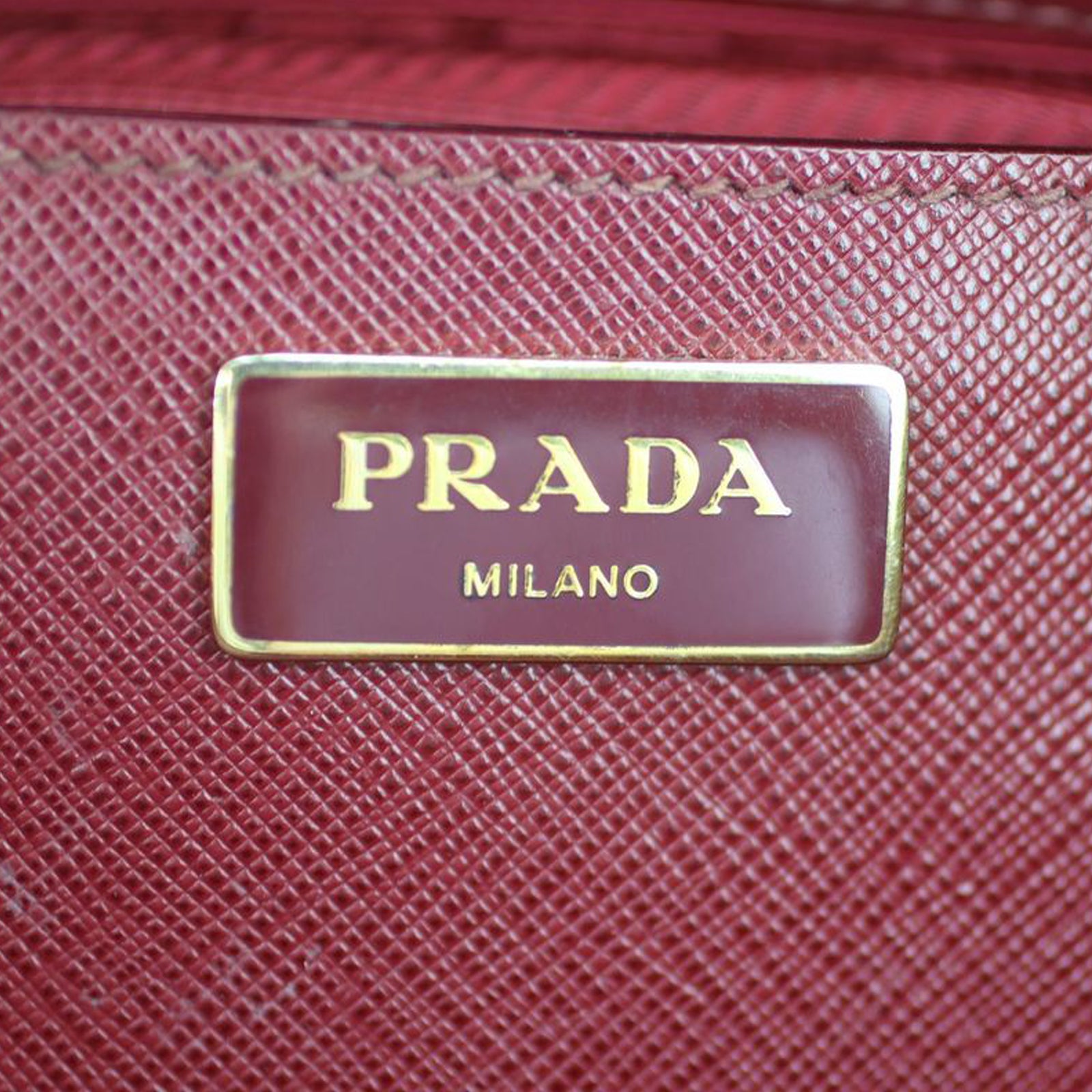 Prada Saffiano Lux Galleria Double Zip Tote Stamp