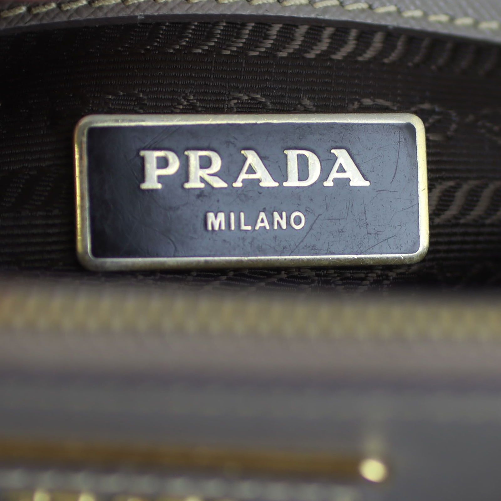Prada Saffiano Lux Galleria Double Zip Tote Mini Stamp