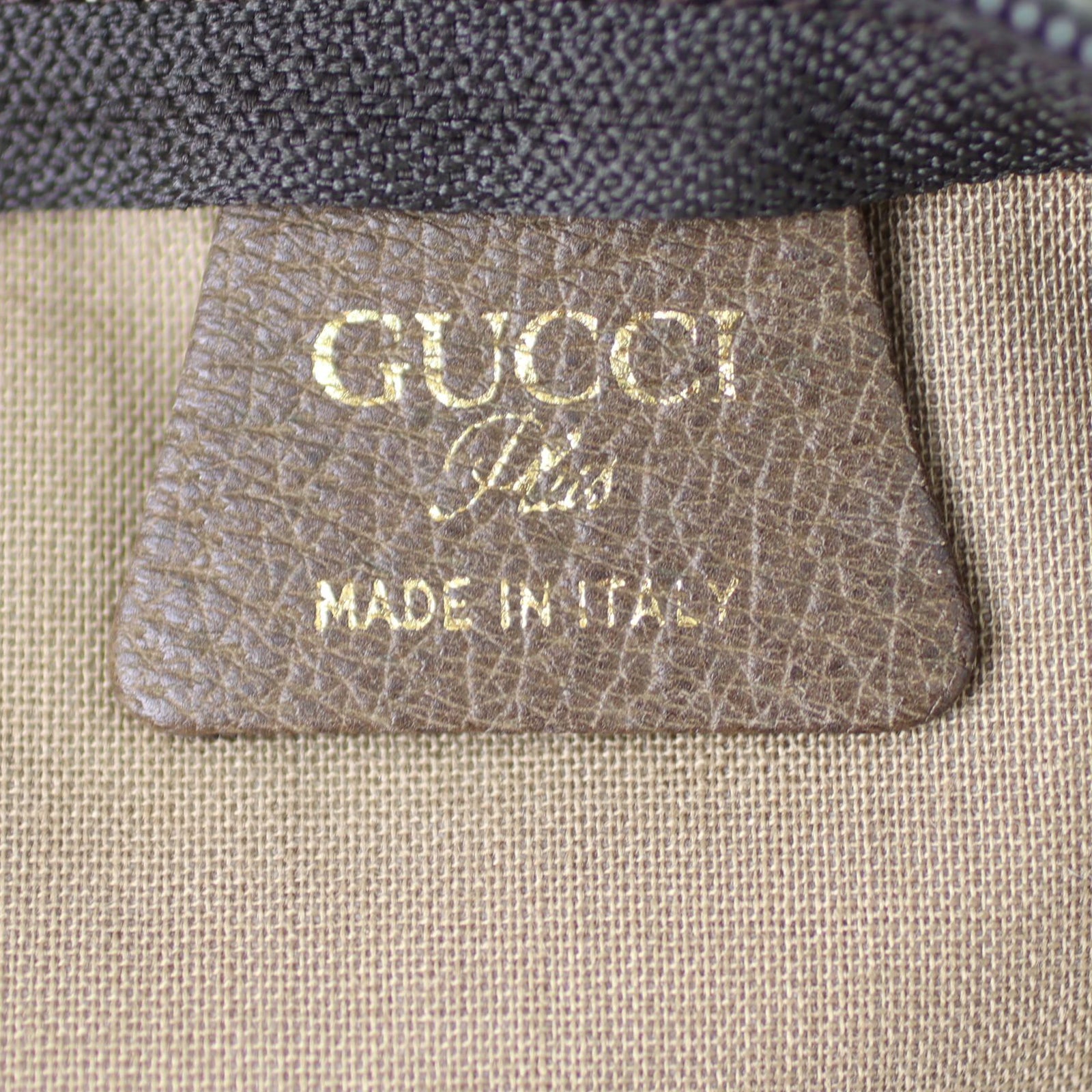 Gucci Vintage GG Plus Web Travel Tote Stamp